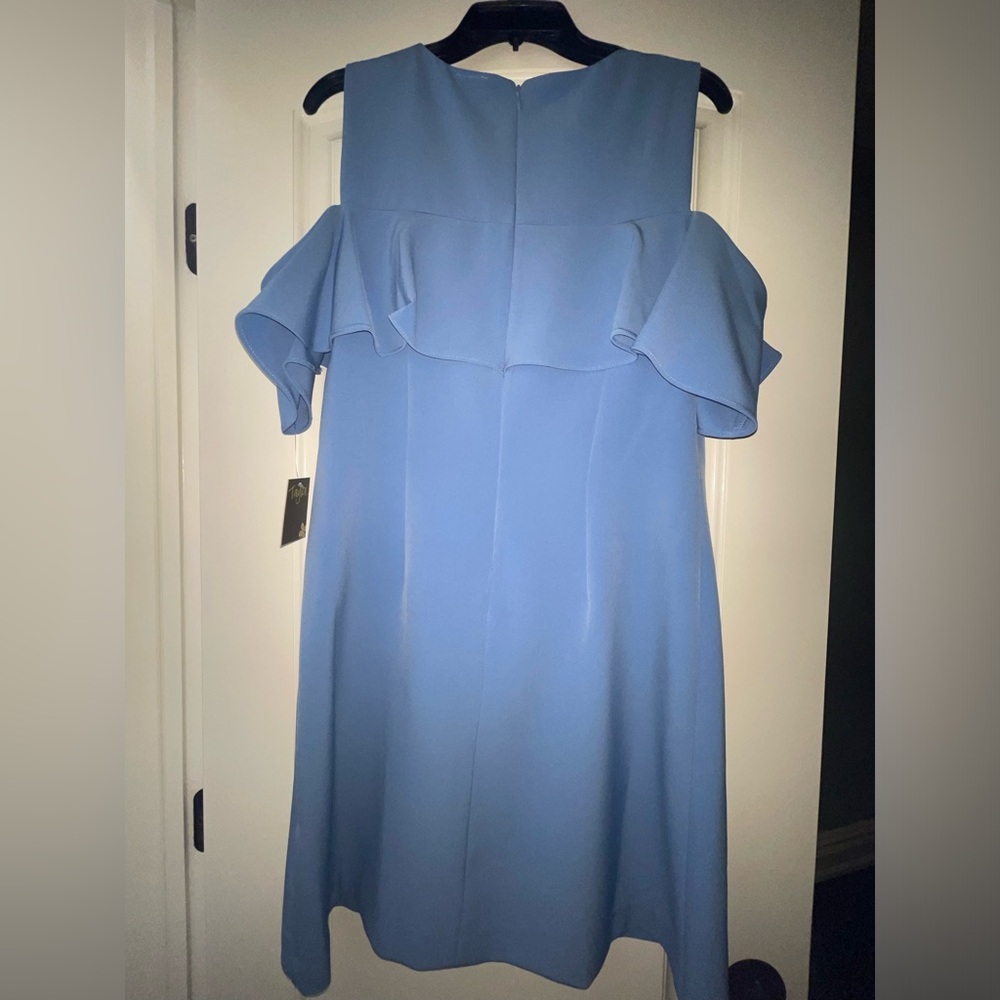 Light blue cold shoulder dress